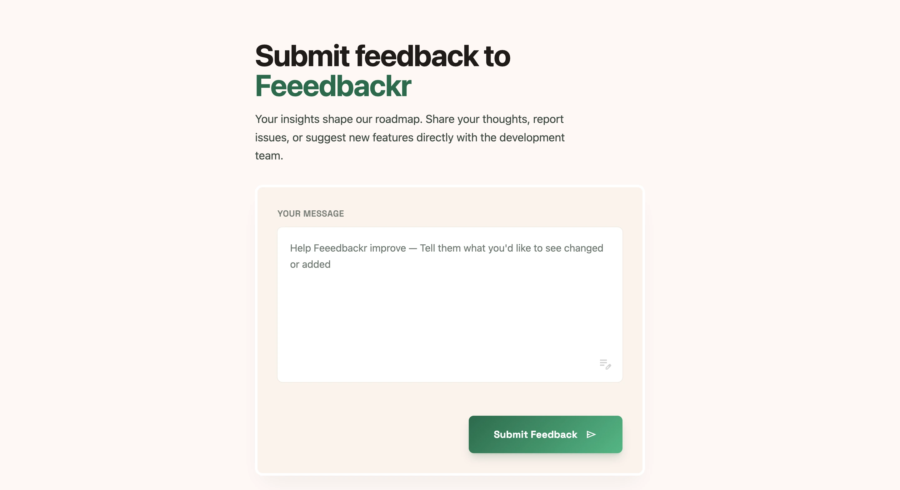 Feedback collection portal